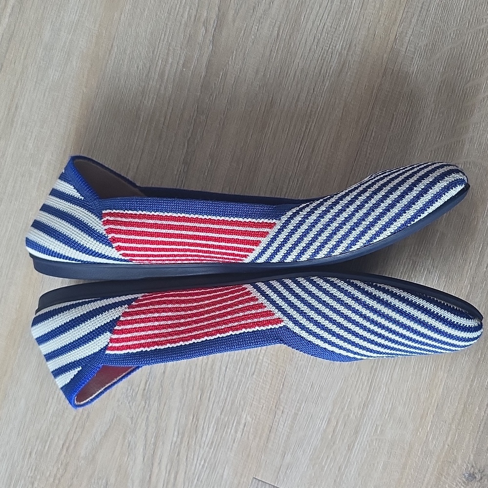 Rothy's Blue and Pink Striped Flats - Picture 8 of 13